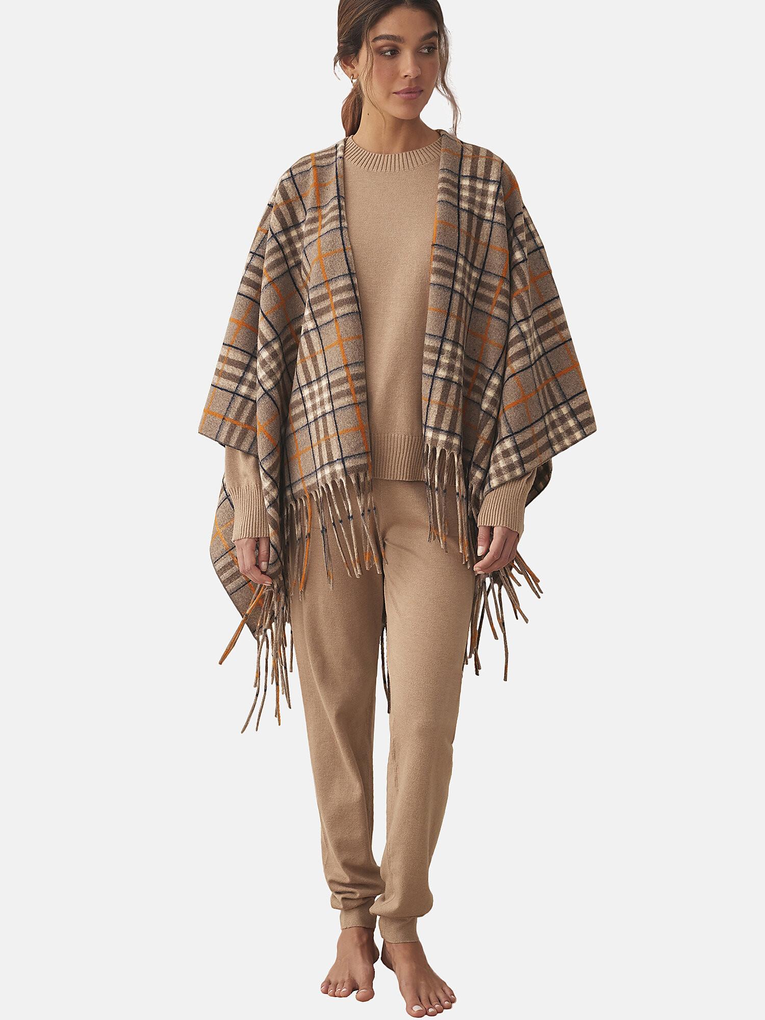 Selmark  Camel Cuadros Poncho COMPLEMENTOS 