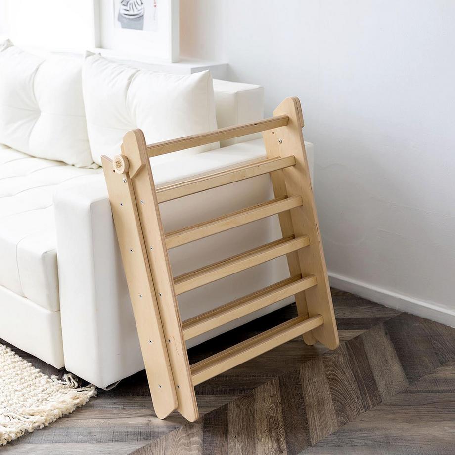 Montessori  Set - Dreieck mit Rutsche/Kletterleiter - Natur 