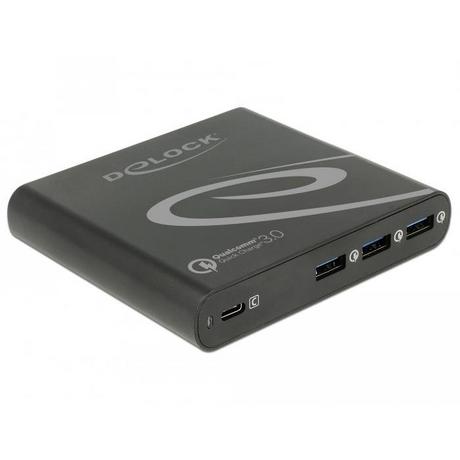 DeLock  41431 chargeur d'appareils mobiles Netbook Noir Secteur Charge rapide Intérieure 