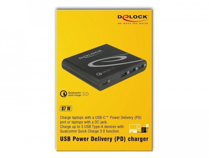 DeLock  41431 chargeur d'appareils mobiles Netbook Noir Secteur Charge rapide Intérieure 