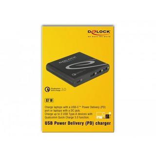 DeLock  41431 chargeur d'appareils mobiles Netbook Noir Secteur Charge rapide Intérieure 