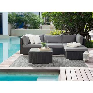 Beliani Set lounge pour jardin en Polyrotin Boho SANO  