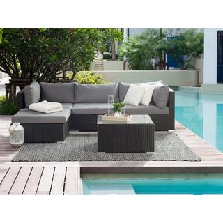 Beliani Set lounge pour jardin en Polyrotin Boho SANO  