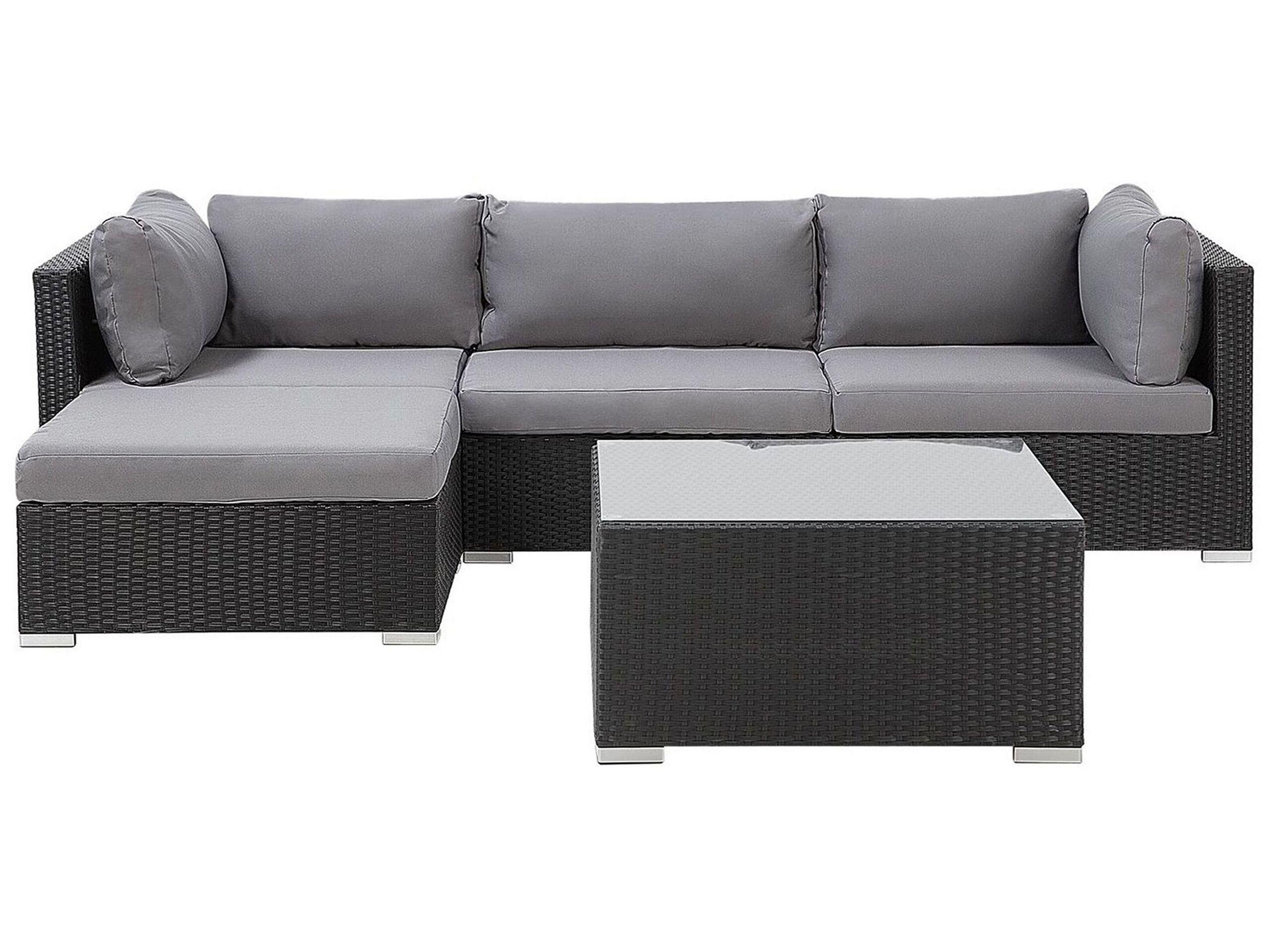 Beliani Set lounge pour jardin en Polyrotin Boho SANO  