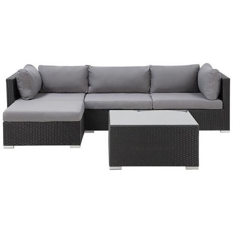 Beliani Set lounge pour jardin en Polyrotin Boho SANO  