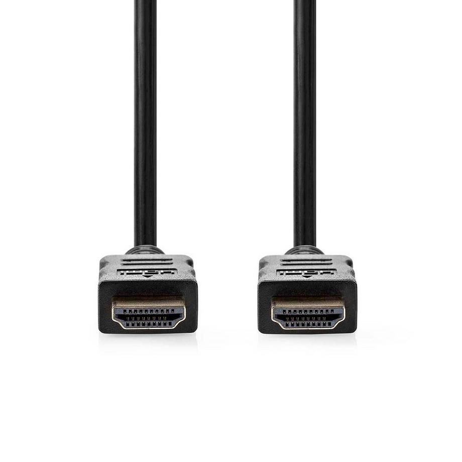 Nedis  Câble HDMI™ haut débit med Ethernet | HDMI™ Contact | HDMI™ Contact | 4K@30Hz | ARC | 10.2 Gbps | 15.0 m | Rond | PVC | Svart | Label 