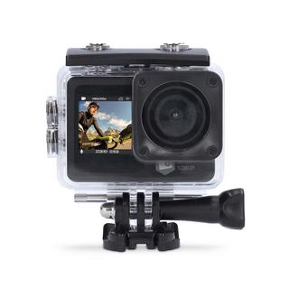 Nedis  Action-Cam | Dualer Bildschirm | 1080p@30fps | 12 MPixel | Wasserdicht bis: 30,0 m | 70 Minuten | WLAN | App verfügbar für: Android™ / IOS | Halterungen im Lieferumfang enthalten | Schwarz 