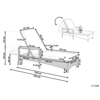 Beliani Transat avec coussin en Polyrotin Traditionnel VASTO  