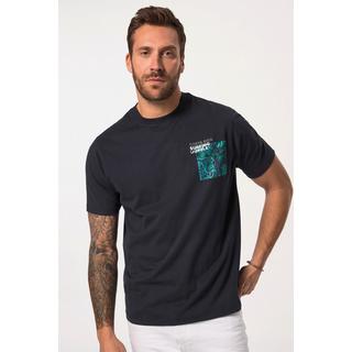 JP1880  T-shirt con mezze maniche, stampa sul petto e scollo a girocollo, fino alla tg. 8XL 