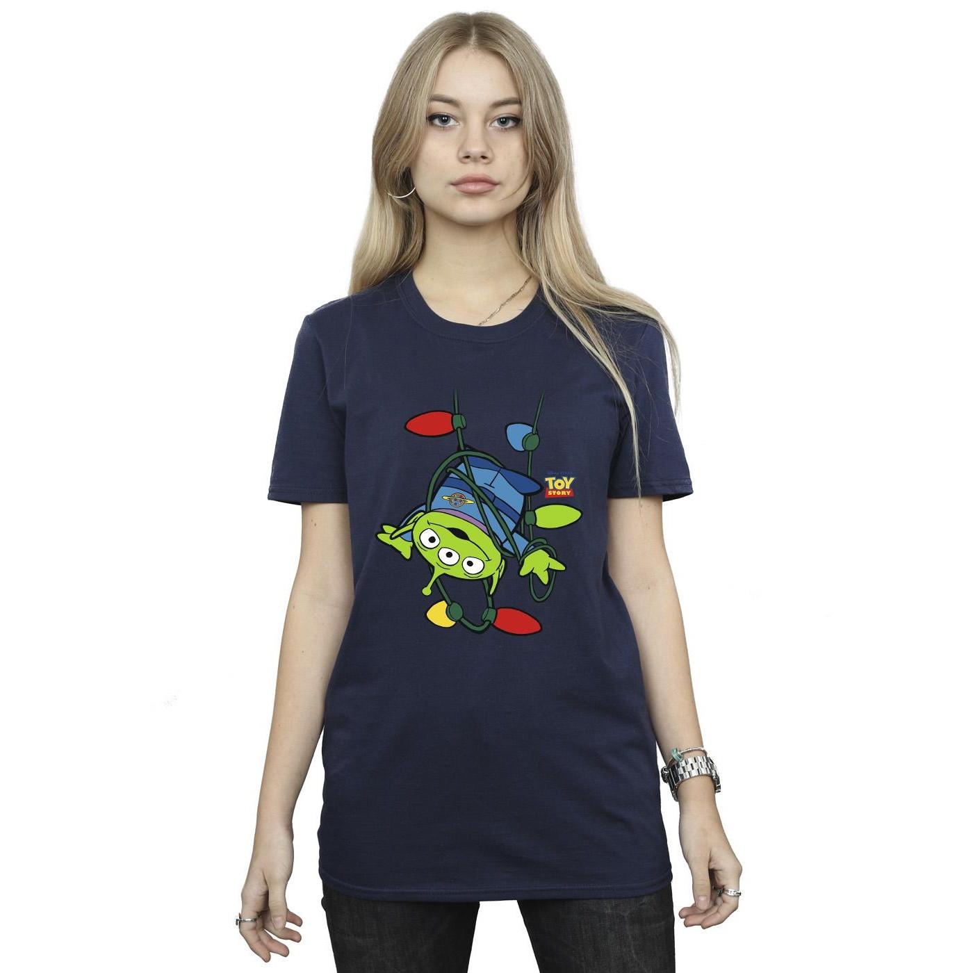 Image of Toy Story Christmas Lights Aliens Tshirt Damen Marine M