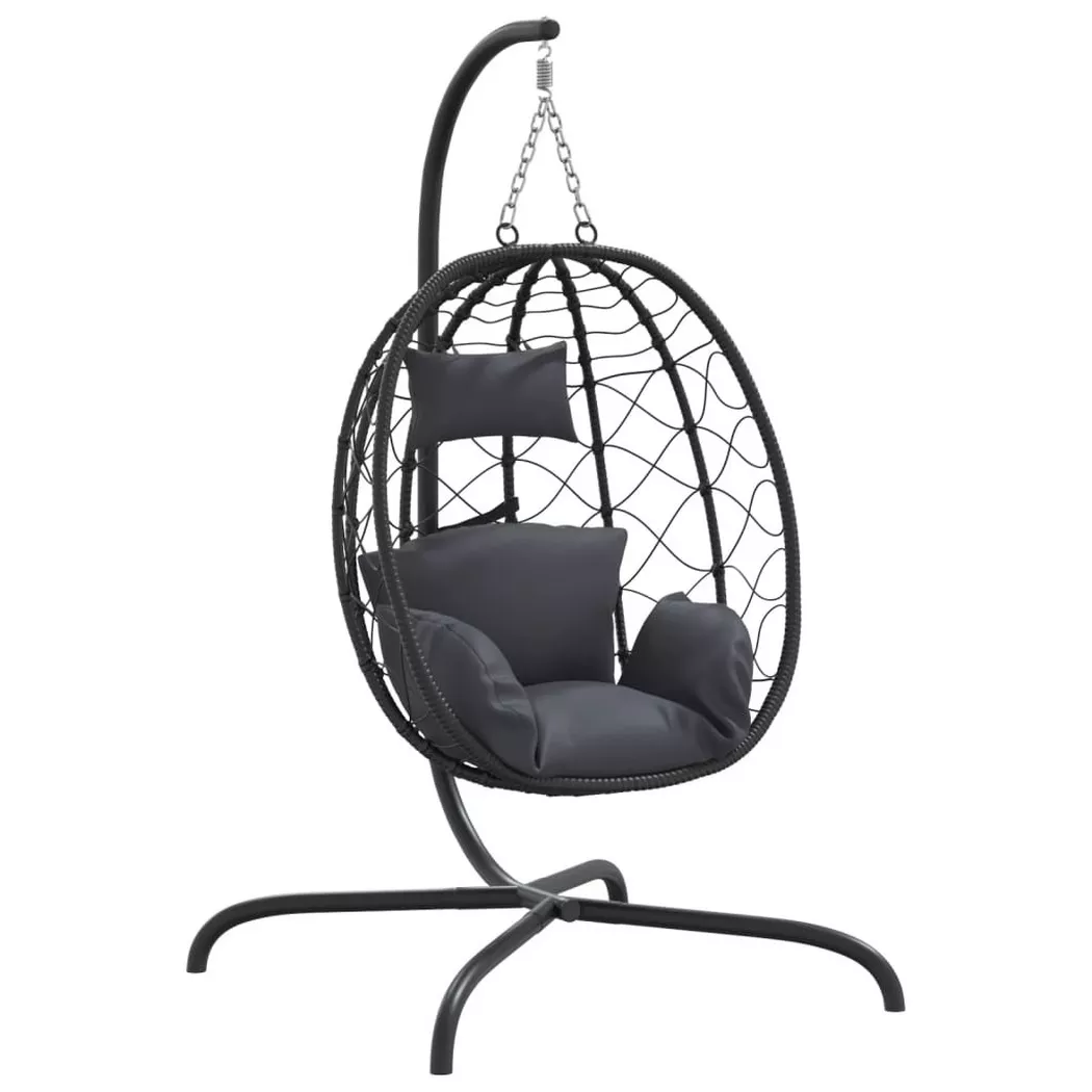 VidaXL - sedia a uovo sospesa Polirattan, One Size, Grigio