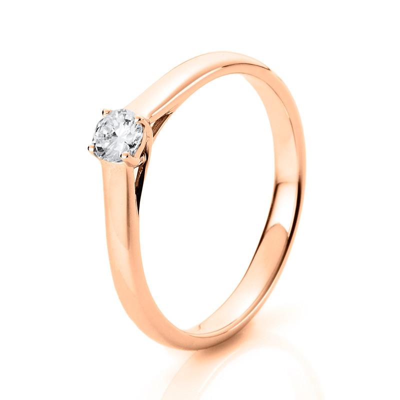 Image of Solitär-ring 750/18k Weissgold Diamant 0.2ct. Damen Silber 54