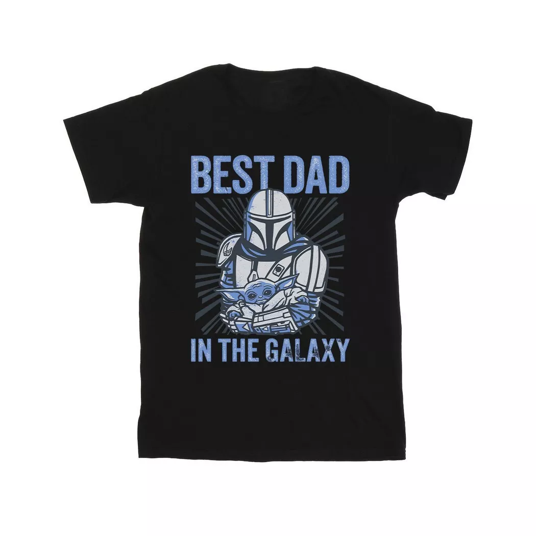STAR WARS - Mandalorian Best Dad Galaxy TShirt, für Herren, Schwarz, Größe XL