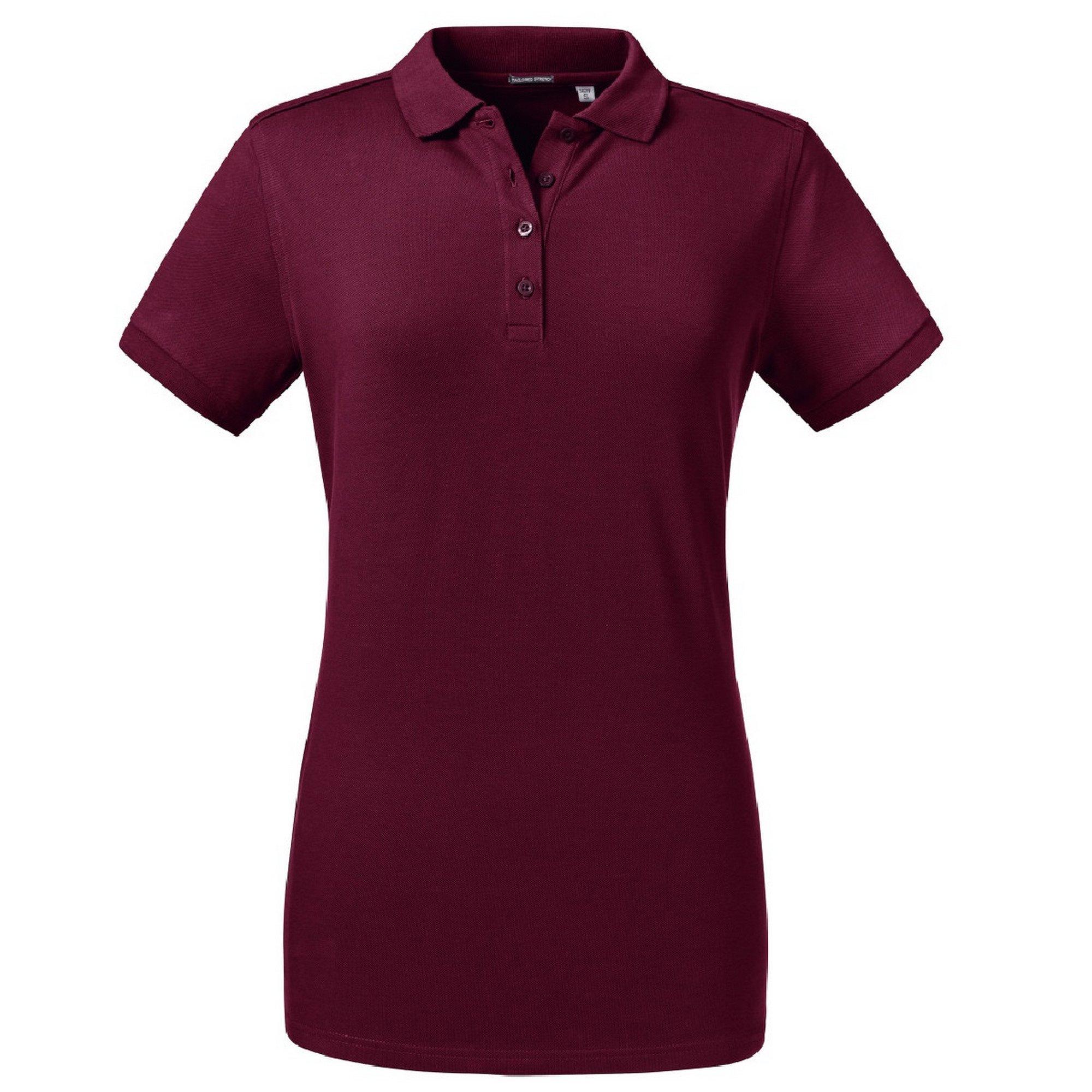 Image of Poloshirt, Stretch Damen Weinrot XL
