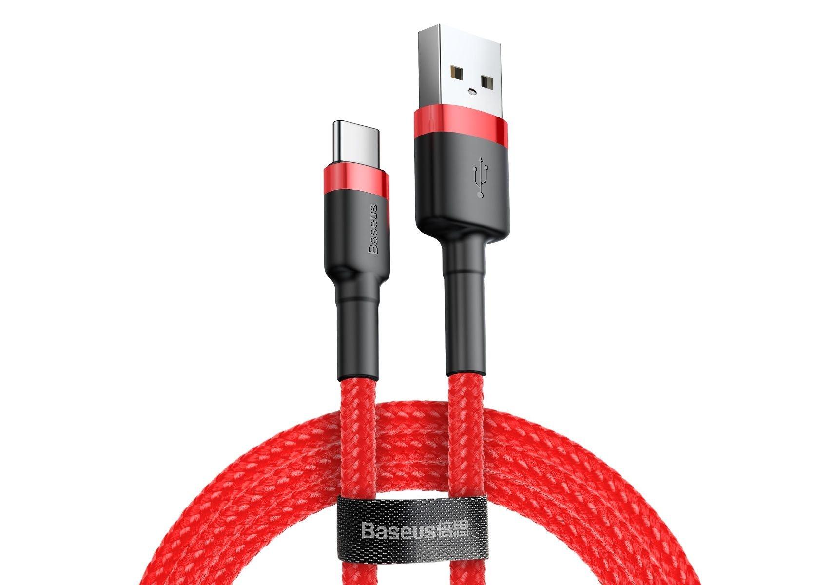 Image of Cafule USB Kabel 2 m USB 2.0 USB A USB C Rot