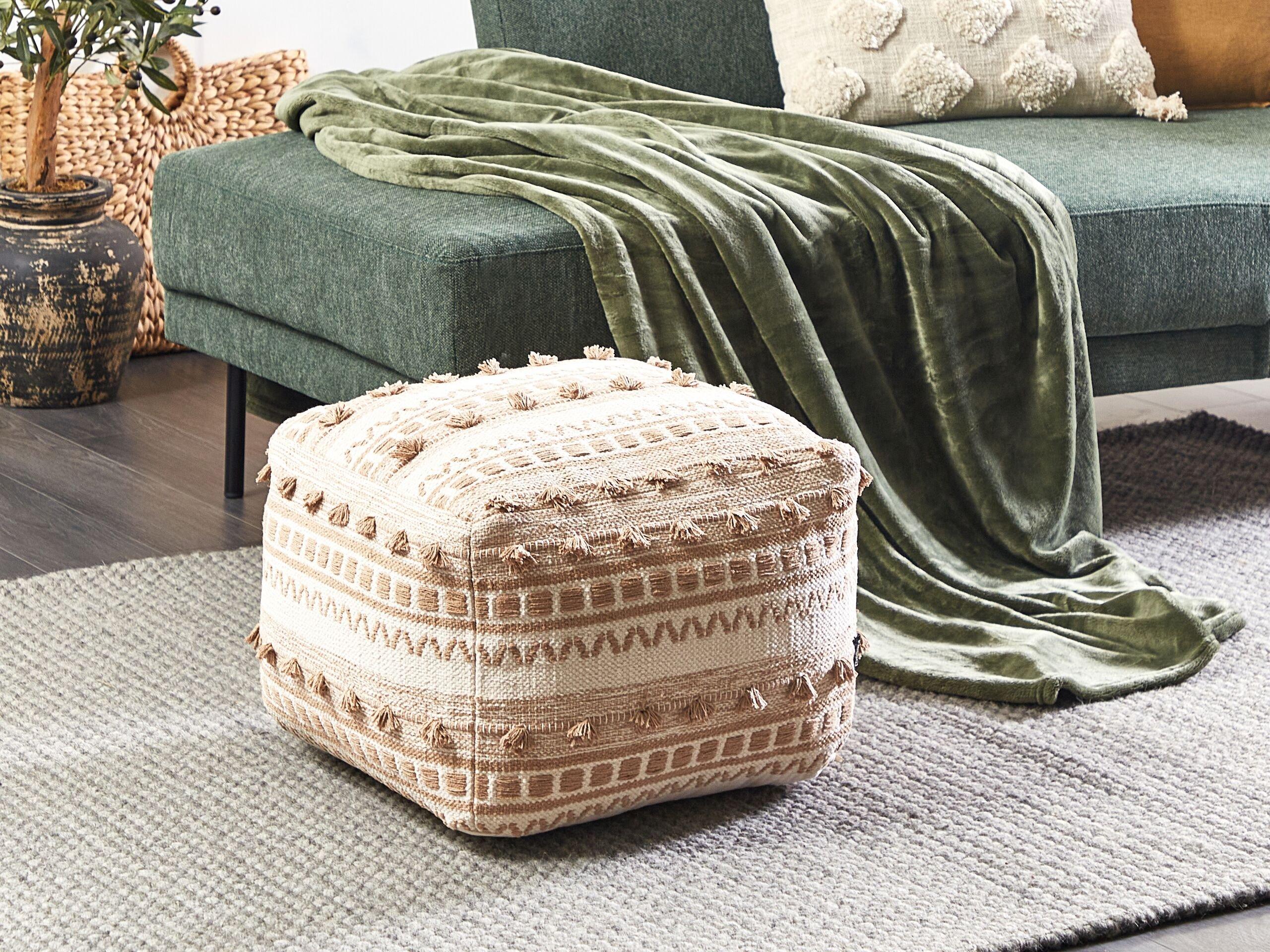 Beliani Pouf en Coton Boho KARAW  