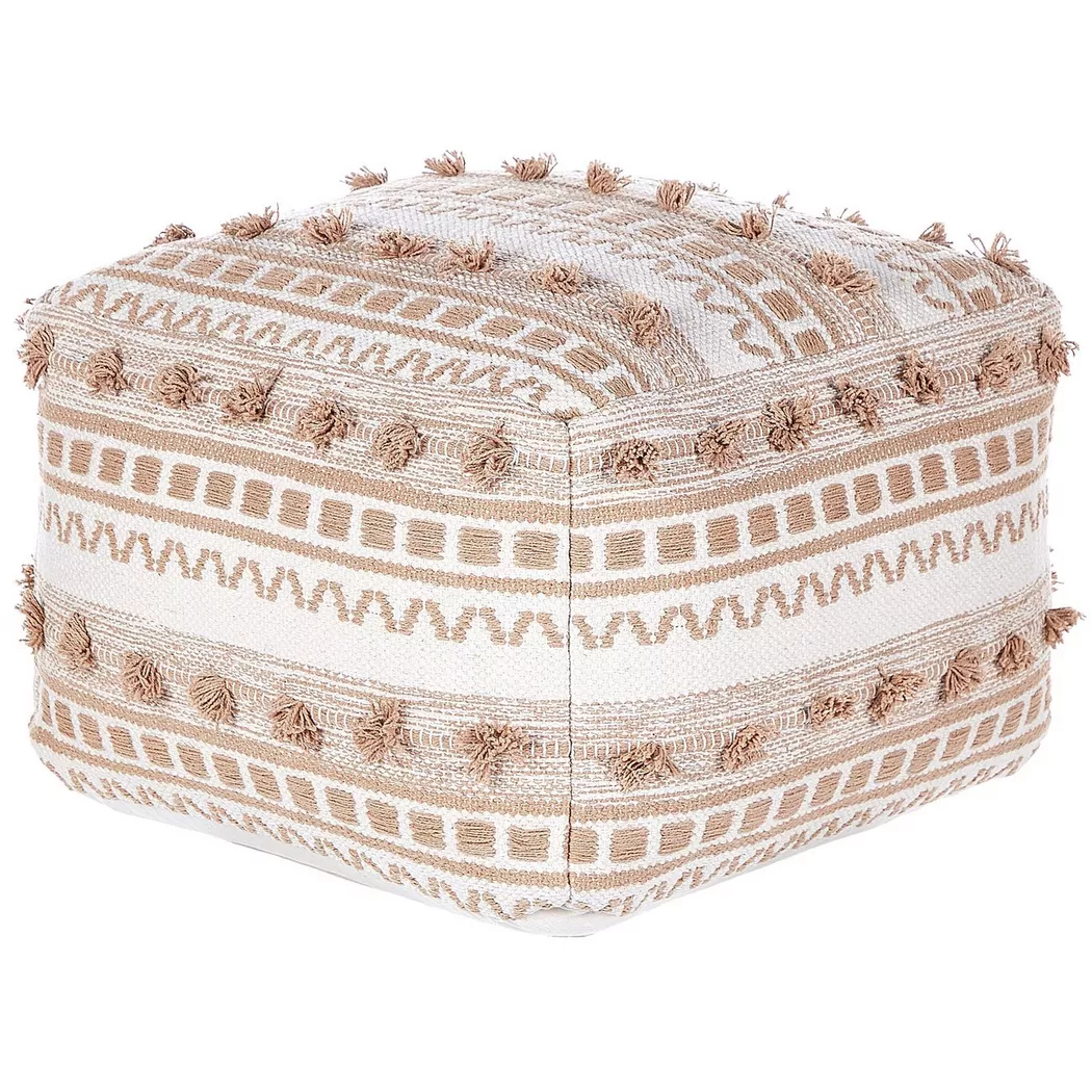 Beliani - Pouf aus Baumwolle Rustikal KARAW, One Size, Baumnuss