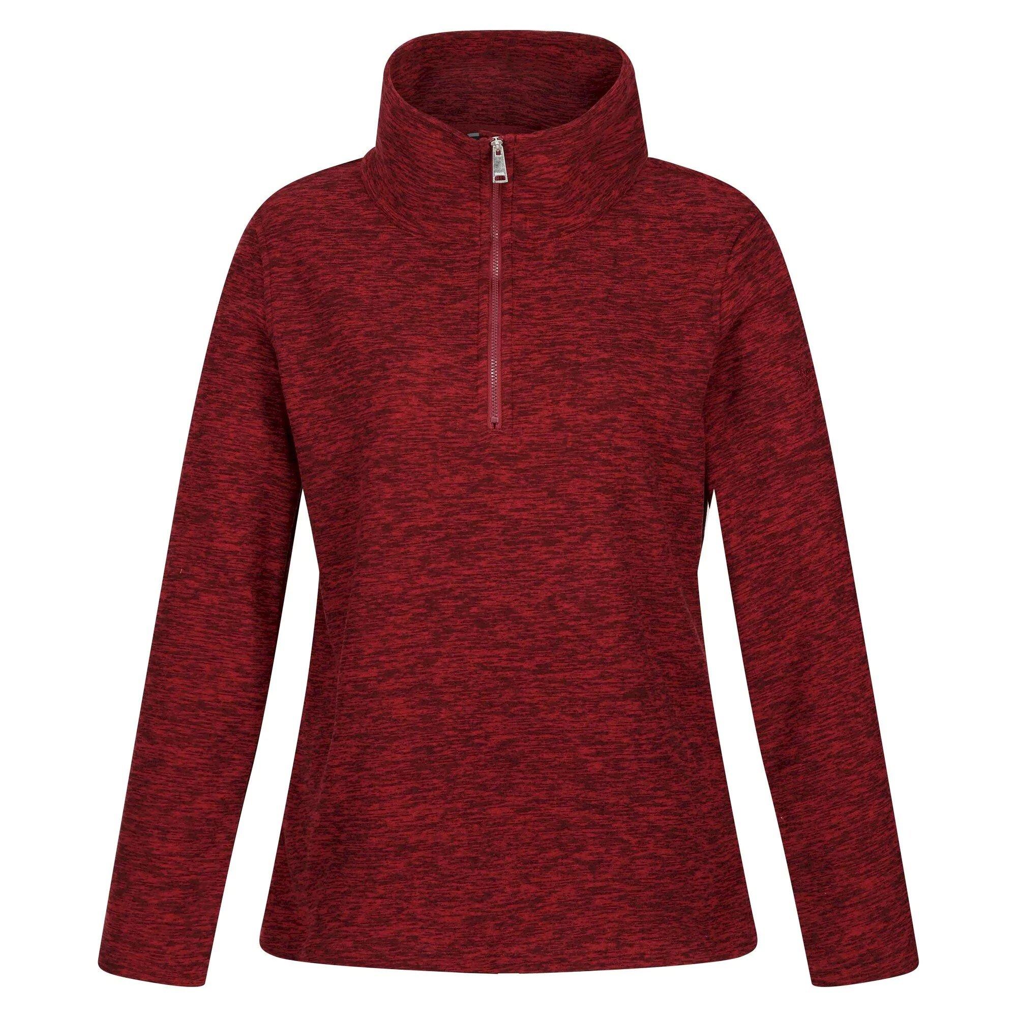 Image of Kizmitt Fleeceoberteil Mit Halbem Reißverschluss Damen Dunkelrot 34