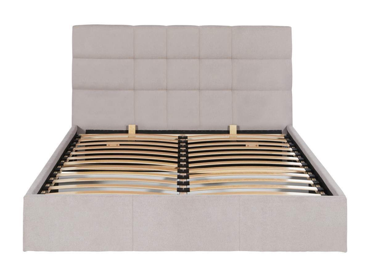 PASCAL MORABITO Letto con contenitore 140 x190 cm Tessuto Beige + Materasso - ELIAVA  