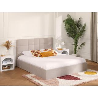 PASCAL MORABITO Letto con contenitore 140 x190 cm Tessuto Beige + Materasso - ELIAVA  