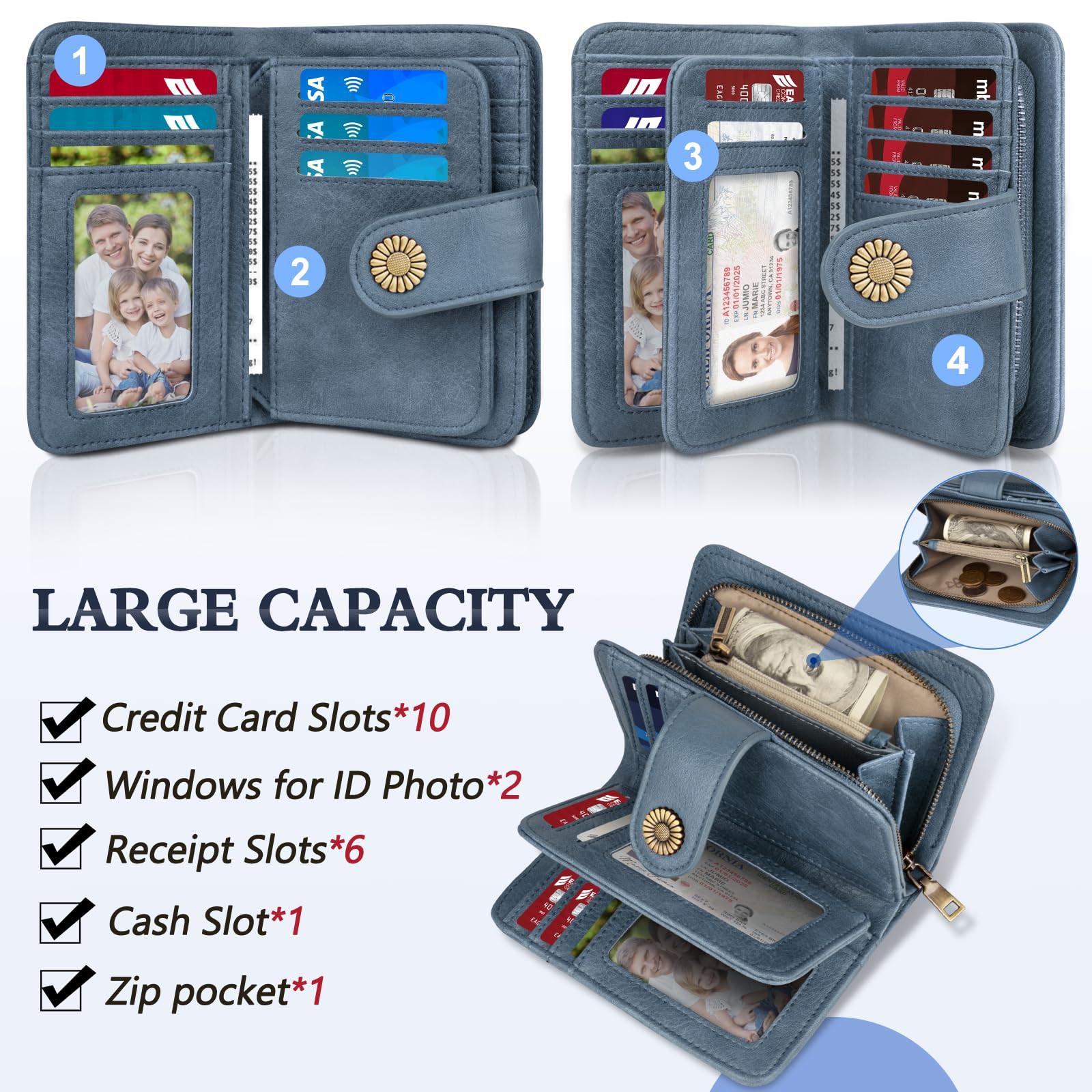 Only-bags.store Grande Capacità Portafoglio Vintage in Pelle PU  