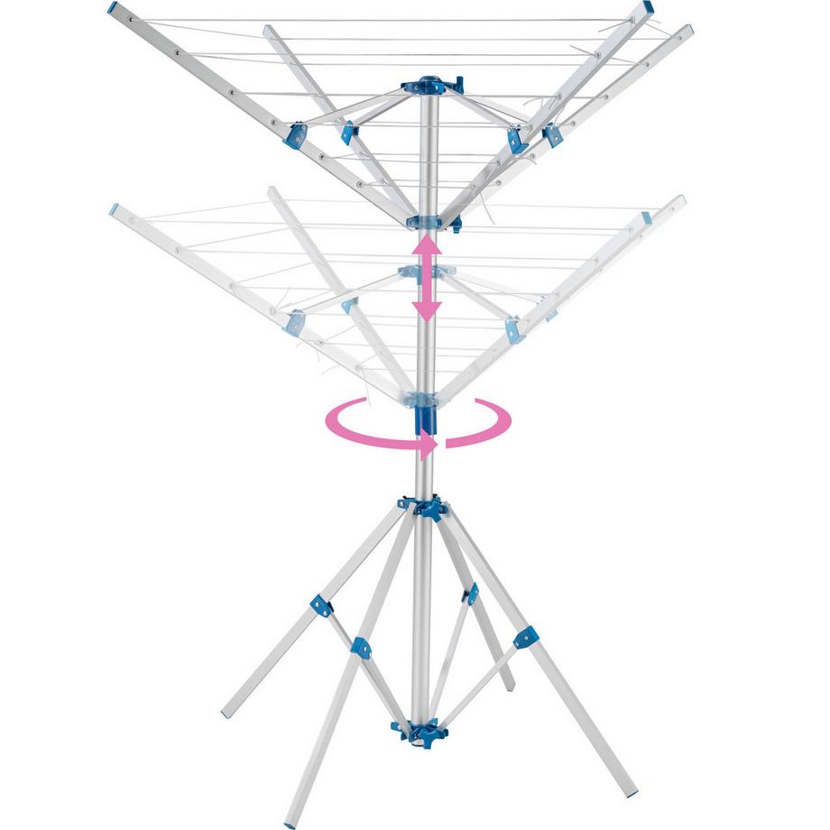 Tectake Mobile Wäschespinne  aus Aluminium klappbar  