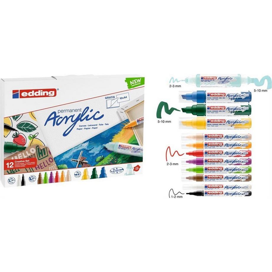 Edding EDDING Acrylmarker acrylic-12S Starterset gross 12 Stück  