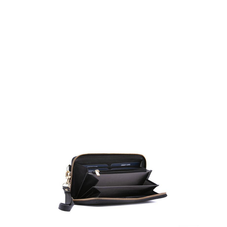 Enrico Coveri Portefeuille à Fermeture Éclair avec Bretelle Chaîne  