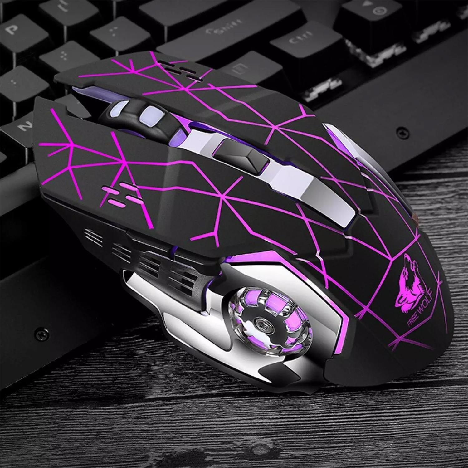 eStore  Souris de jeu sans fil, X8 - Rétroéclairée 