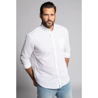 JP1880  Camicia in misto lino dalla vestibilità moderna con colletto alla coreana e maniche lunghe 