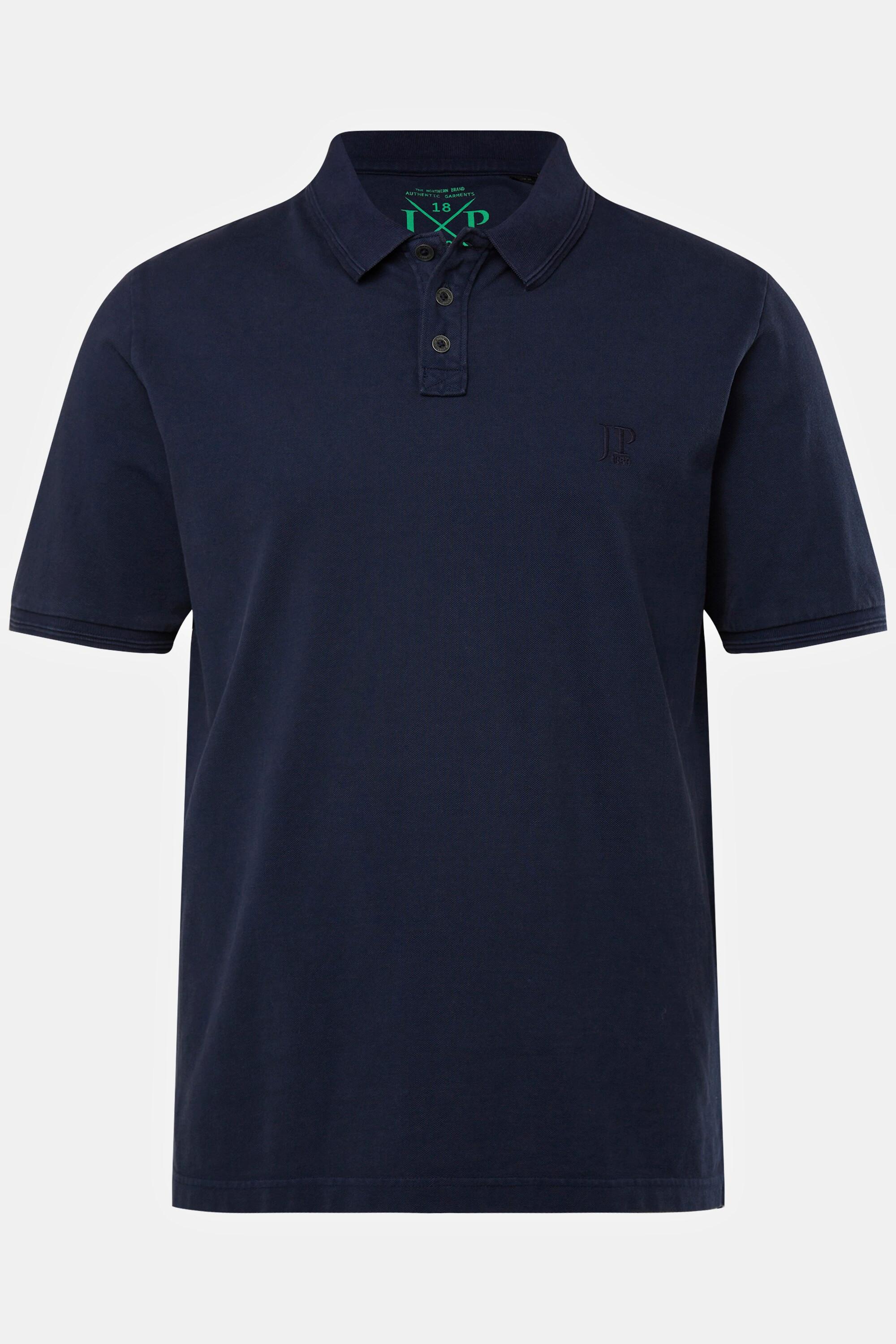 JP1880  Polo à manches courtes en maille piquée, style vintage bleu marine 