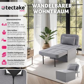 Tectake Schlafhocker Ponto, 4 in 1, 6-fach höhenverstellbar  