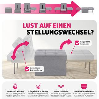 Tectake Fauteuil de repos 4-en-1 réglable en hauteur en 6 positions  