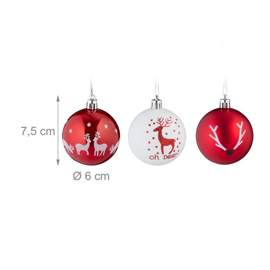 Northix Ensemble de boules de Noël en forme de renne  