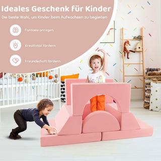 Northix Modulares Kindersofa Spielsofa Modulsofa mit abnehmbarem Bezug 105,5 x 101 x 48 cm Rosa  