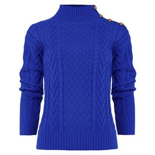 Joe Browns  Pull Poignet Côtelé Tricot Torsadé Bleu Cobalt 