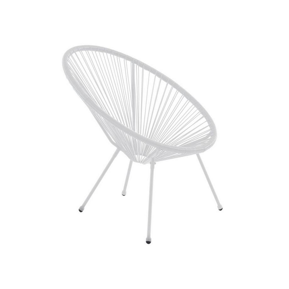Vente-unique Salotto da giardino in Resina intrecciata Bianco ALIOS II: 2 poltrone e un tavolo  