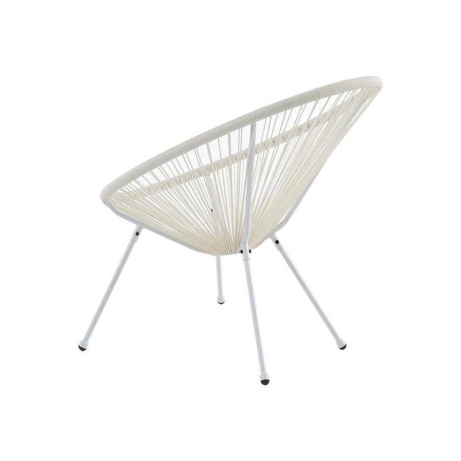 Vente-unique Salotto da giardino in Resina intrecciata Bianco ALIOS II: 2 poltrone e un tavolo  