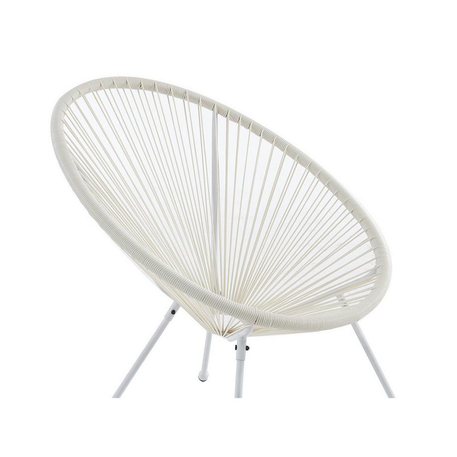 Vente-unique Garten-Sitzgruppe: 2 Sessel und 1 Tisch - Polyrattan - Weiß - ALIOS III von MYLIA  