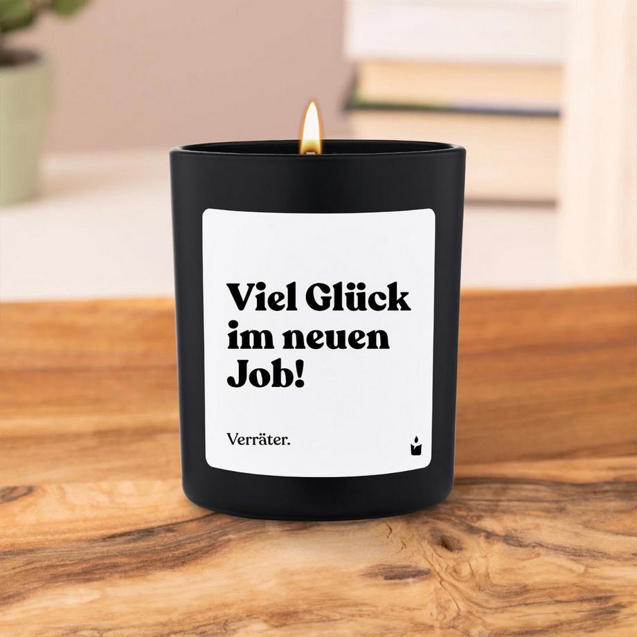 CandleHand Duftkerze Woody Viel Glück im neuen Job! Verräter.  