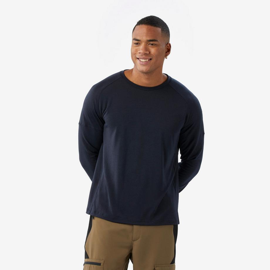 Langarmshirt  aus Merinowolle, Merino Resist marineblau