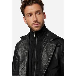 RICANO  Manteau en cuir pour homme Veetal, avec empiècement textile amovible 