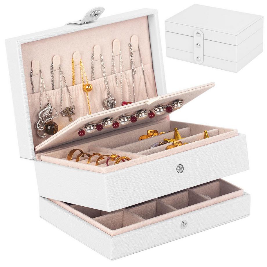 Schmuckkstchen klein, 3 Ebenen Schmuck Aufbewahrung Reise PU-Leder ONE  SIZE | MANOR