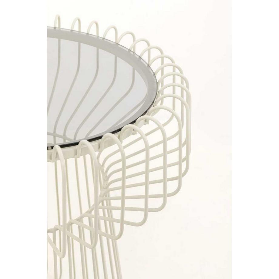 KARE Design Table d'appoint Lisboa blanc rond 38  