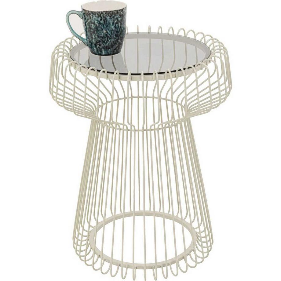 KARE Design Table d'appoint Lisboa blanc rond 38  