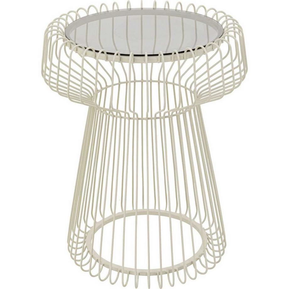 KARE Design Table d'appoint Lisboa blanc rond 38  