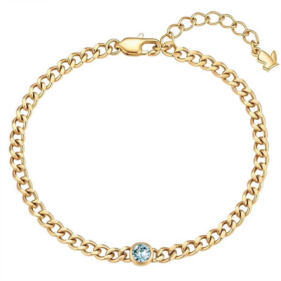 Bracelet Pierre de naissance mars Acier inoxydable orné de cristaux de Swarovski