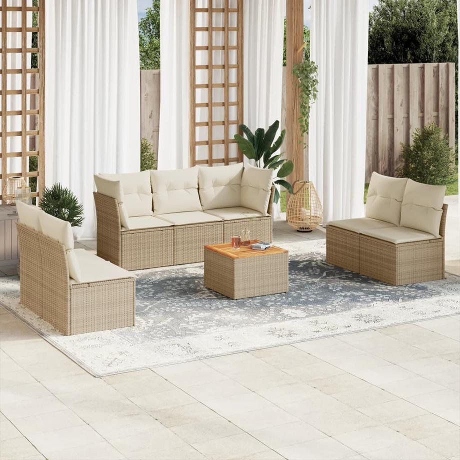 VidaXL set divano da giardino Polirattan  