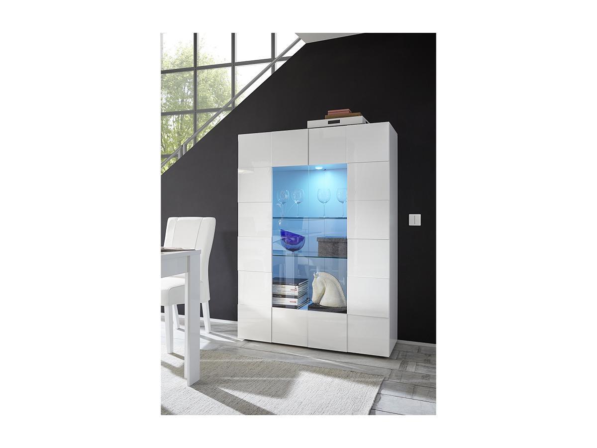 Vente-unique Vitrine CALISTO LEDs 2 portes laqué  