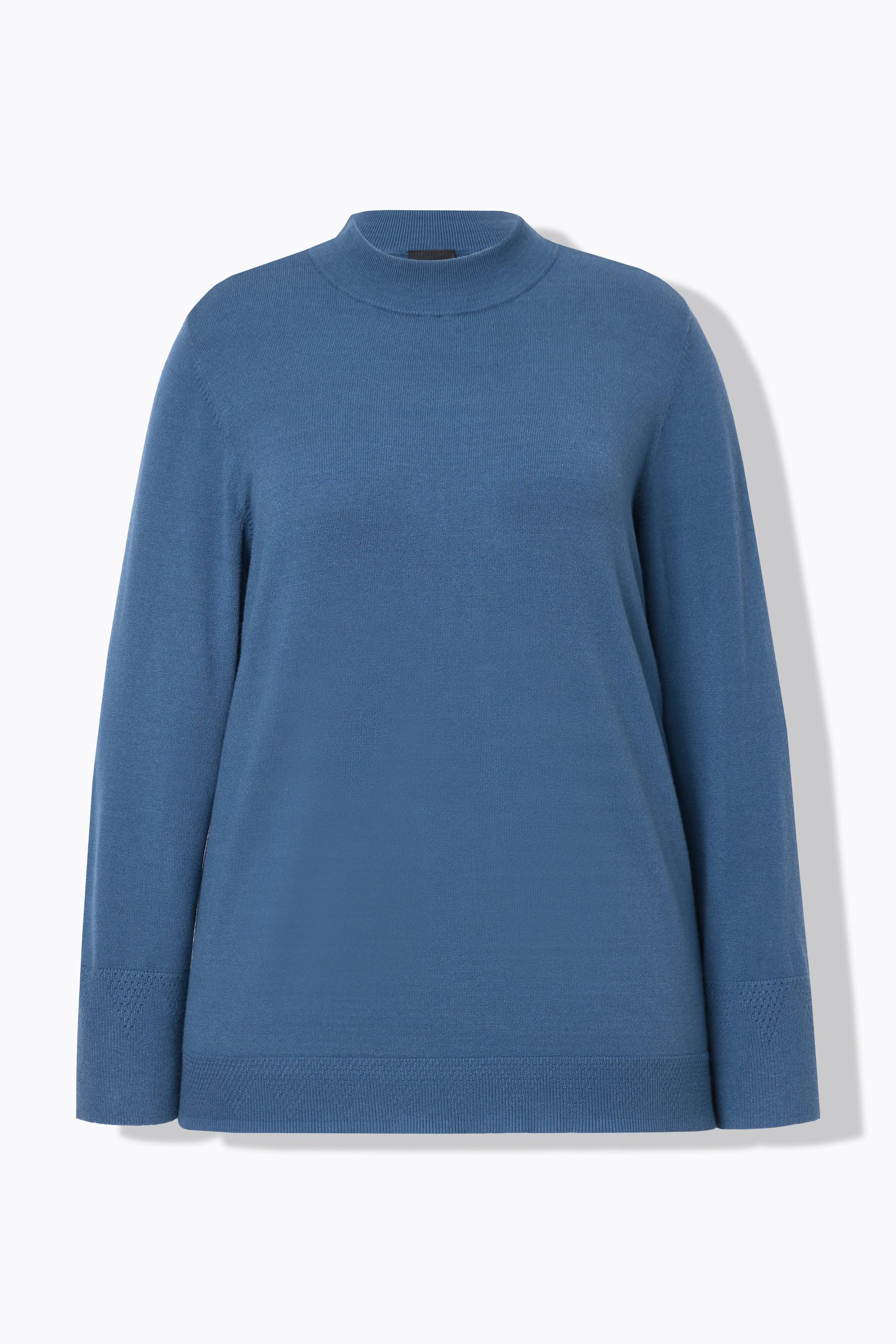 Ulla Popken  Pullover, Stehkragen, Langarm, Rippbündchen 